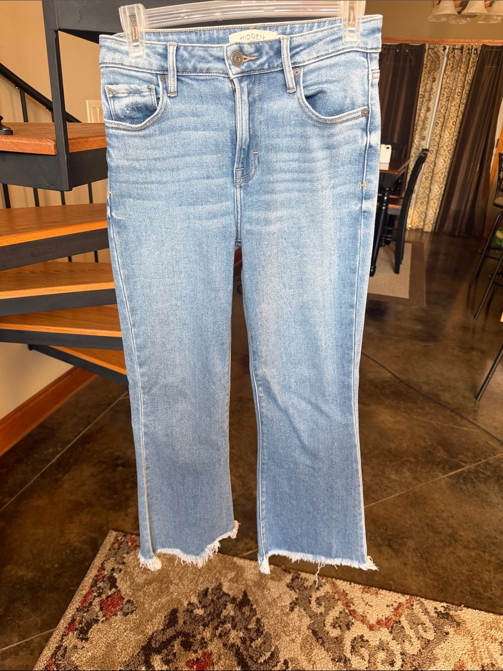 Hidden Jeans Women's Light Blue Raw Hem Cropped Jeans